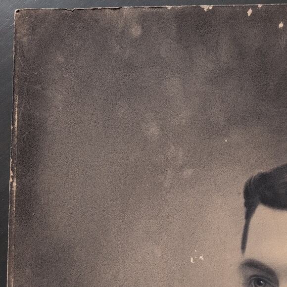 Antique Black and White Portrait of a Man 20" × 16" - Picture 3 of 7